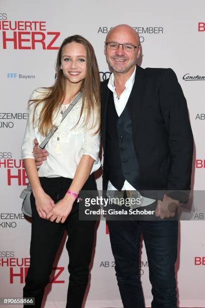 Werner Lindinger and his daughter Eliana Lindinger during the 'Dieses bescheuerte Herz' premiere at Mathaeser Filmpalast on December 11, 2017 in...