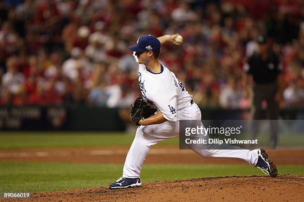 National League All-Star Chad Billingsley of the Los Angeles Dodgers pitches during the 2009 MLB All-Star Game at Busch Stadium on July 14, 2009 in...