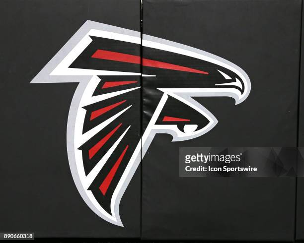 Atlanta Falcons logo on the wall padding before the game against Atlanta Falcons and New Orleans Saints on December 07, 2017 at the Mercedes-Benz...