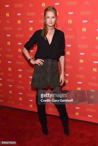 Model Toni Garrn attends "The Assassination Of Gianni Versace: American Crime Story" New York screening at Metrograph on December 11, 2017 in New...