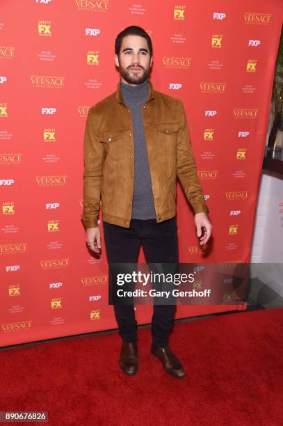 Actor Darren Criss attends "The Assassination Of Gianni Versace: American Crime Story" New York screening at Metrograph on December 11, 2017 in New...