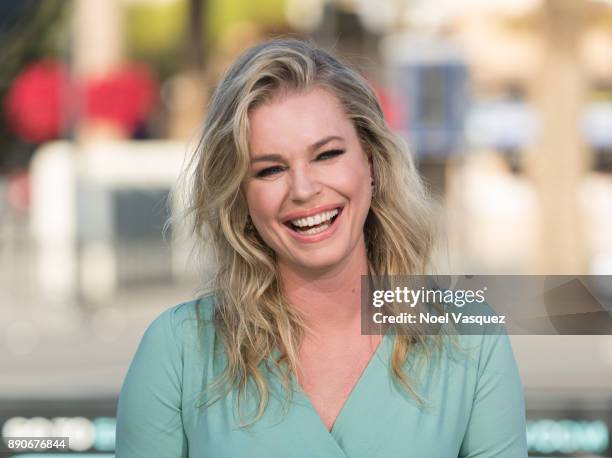 Rebecca Romijn visits "Extra" at Universal Studios Hollywood on December 11, 2017 in Universal City, California.