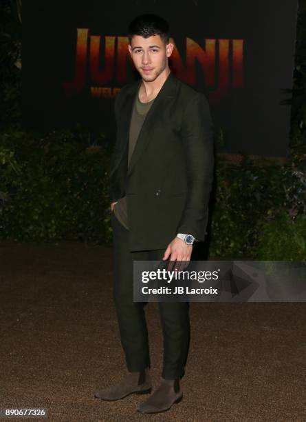 Nick Jonas attends the premiere of Columbia Pictures' 'Jumanji: Welcome To The Jungle' on December 11, 2017 in Los Angeles, California.