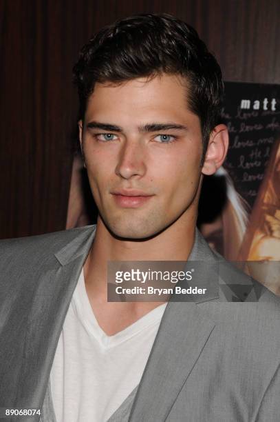 Model Sean O'Pry attends the "Homecoming" premiere at the MGM Screening Room on July 16, 2009 in New York City.