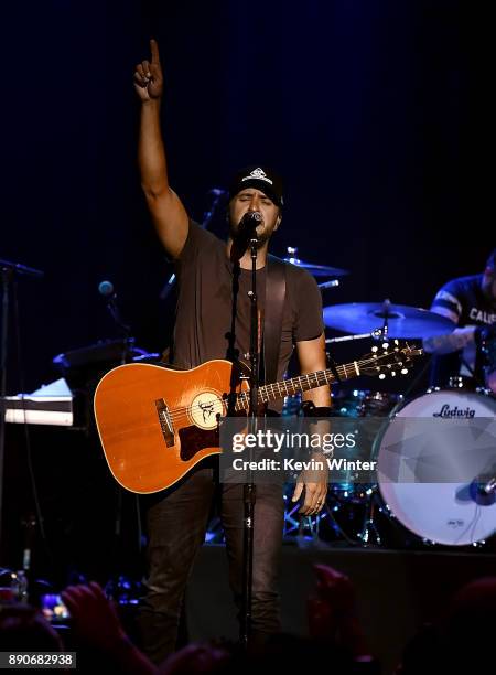 Singer Luke Bryan performs onstage for Citi Sound Vault at The Belasco Theater on December 11, 2017 in Los Angeles, California.