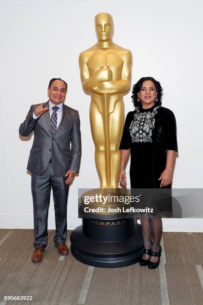 Actors David Villalpando and Zaide Silvia Gutierrez attend the "El Norte" screening at the Academy Of Motion Picture Arts And Sciences on December...