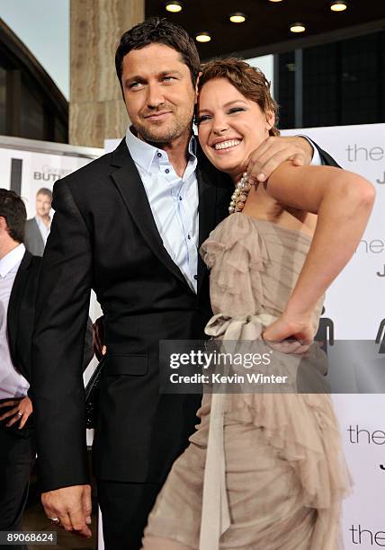 Actor Gerard Butler and actress Katherine Heigl arrive at the premiere of Columbia Pictures' "The Ugly Truth" held at Pacific�s Cinerama Dome on July...