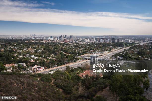 los angeles view - highway 405 fotografías e imágenes de stock