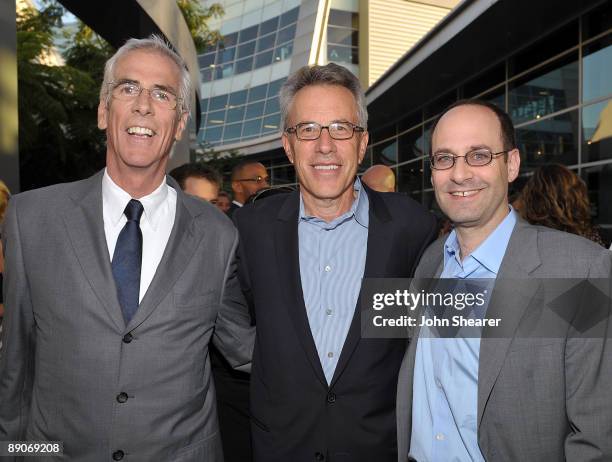 Producers Steven Reuther, Tom Rosenberg and Columbia Pictures' president Doug Belgrad arrive at the premiere of Columbia Pictures' 'The Ugly Truth'...