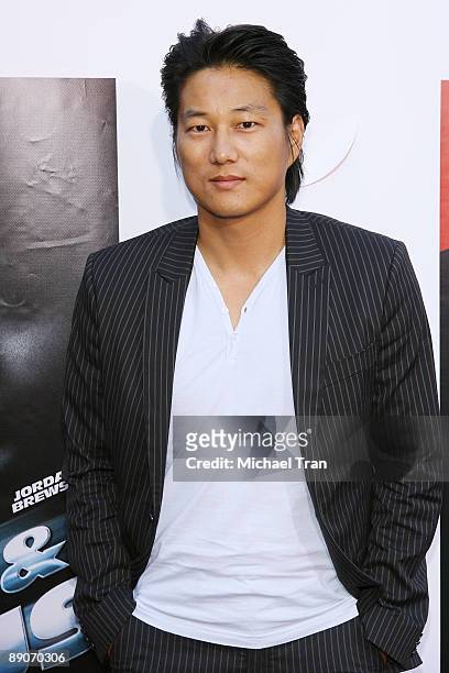 Actor Sung Kang arrives to the U.S. Premiere of "Los Bandoleros" in conjunction with the DVD and Blu-ray release of "Fast & Furious" held at AMC...