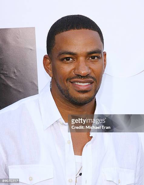 Actor Laz Alonso arrives to the U.S. Premiere of "Los Bandoleros" in conjunction with the DVD and Blu-ray release of "Fast & Furious" held at AMC...