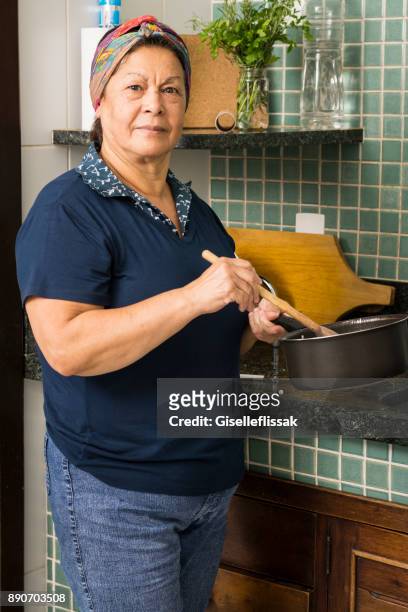 kvinnan matlagning i köket - hemmavarande förälder bildbanksfoton och bilder