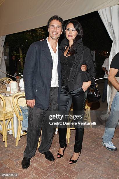 Maria Grazia Cucinotta and Raul Bova attend day five of the Ischia Global Film And Music Festival on July 16, 2009 in Ischia, Italy.