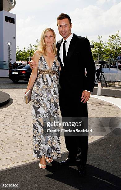 Host Kai Pflaume and wife Ilke attend the Audi centennial celebration at Audi Forum Ingolstadt on July 16, 2009 in Ingolstadt, Germany.