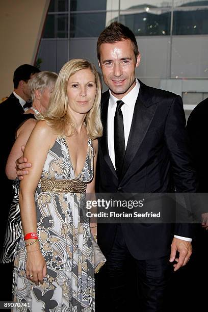 Host Kai Pflaume and wife Ilke attend the Audi centennial celebration at Audi Forum Ingolstadt on July 16, 2009 in Ingolstadt, Germany.