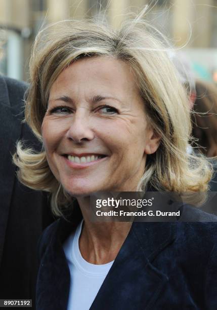 Claire Chazal arrives to attend the Giorgio Armani Prive Fashion show as part of Paris Fashion Week Haute Couture A/W 2010 at Palais de Chaillot on...