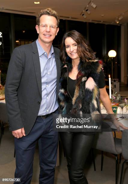 Domino CEO Nathan Coyle and Samie Barrat the Domino Outpost + CB2 Influencer Dinner at Fred Segal on December 11, 2017 in Los Angeles, California.