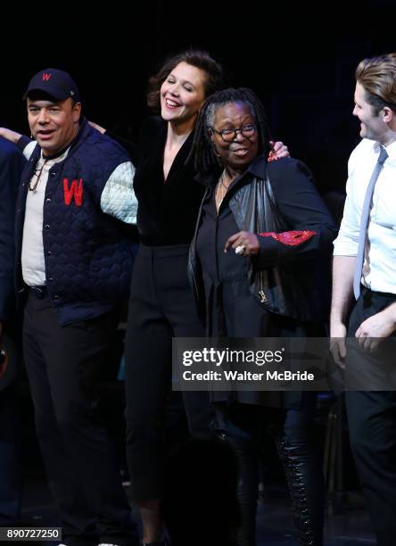 Danny Burstein, Maggie Gyllenhaal, Whoopi Goldberg, Matthew Morrison during the Curtain Call for the Roundabout Theatre Company presents a One-Night...