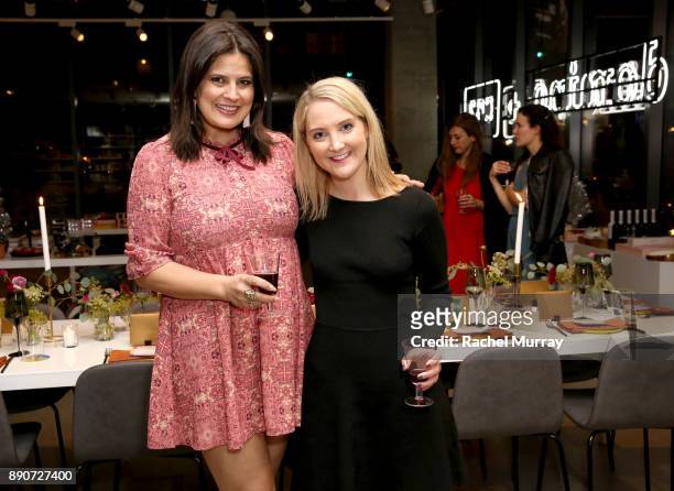 Dawn McCoy and Lizzy Schofding at the Domino Outpost + CB2 Influencer Dinner at Fred Segal on December 11, 2017 in Los Angeles, California.