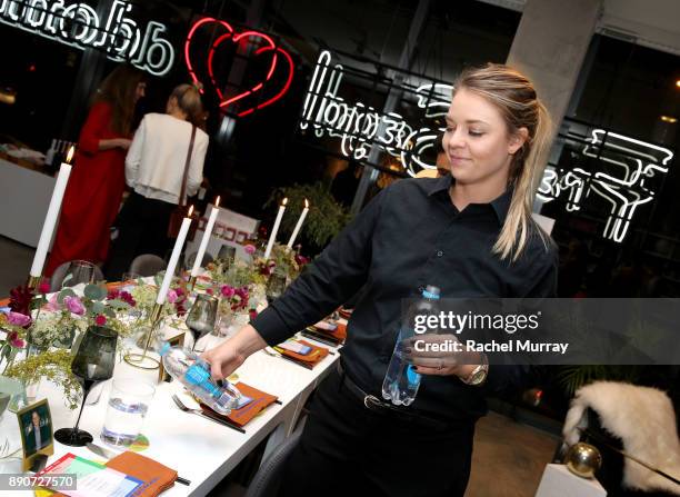 SmartWater is served at the Domino Outpost + CB2 Influencer Dinner at Fred Segal on December 11, 2017 in Los Angeles, California.