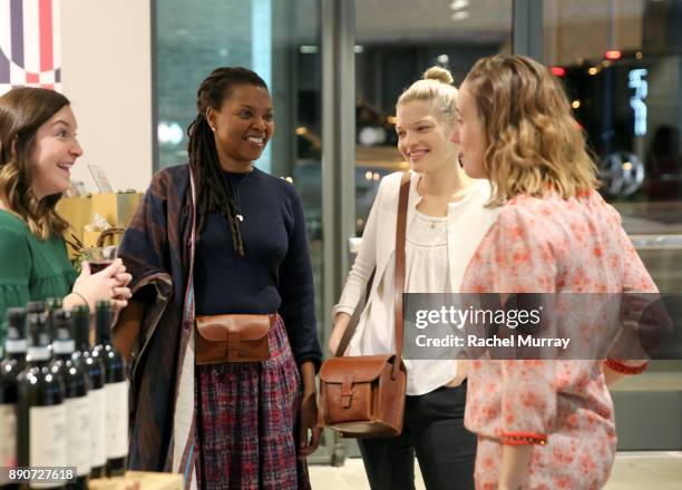 Agnes Baddoo and Wendy Polish at the Domino Outpost + CB2 Influencer Dinner at Fred Segal on December 11, 2017 in Los Angeles, California.