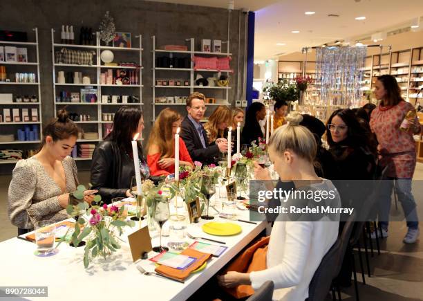 Guests attend the Domino Outpost + CB2 Influencer Dinner at Fred Segal on December 11, 2017 in Los Angeles, California.