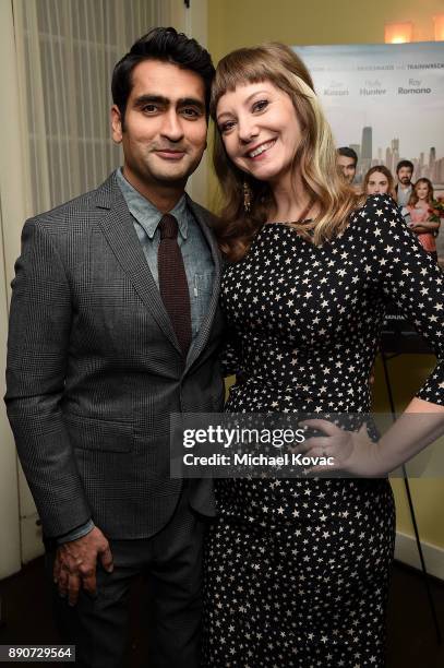 Actors Kumail Nanjiani and Emily V. Gordon attend The Big Sick Cocktail Reception at The Chateau Marmont on December 11, 2017 in Los Angeles,...