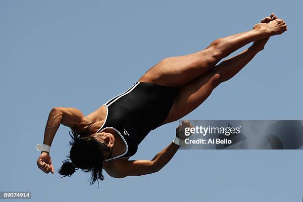 Yaima Rosario Mena Pena of Cuba performs in the Preliminary Womens 10m Platfom at the Stadio del Nuoto on July 17, 2009 in Rome, Italy.