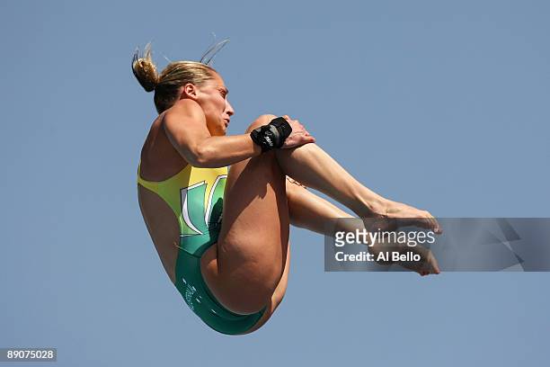 Alexandra Croak of Australia performs in the Preliminary Womens 10m Platfom at the Stadio del Nuoto on July 17, 2009 in Rome, Italy.