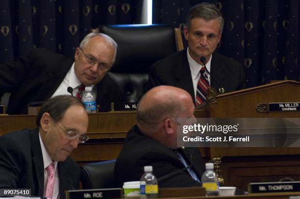 Ranking member John Kline, R-Minn., and Rep. Robert E. Andrews, D-N.J., during the House Education and Labor markup of a healthcare overhaul bill. In...