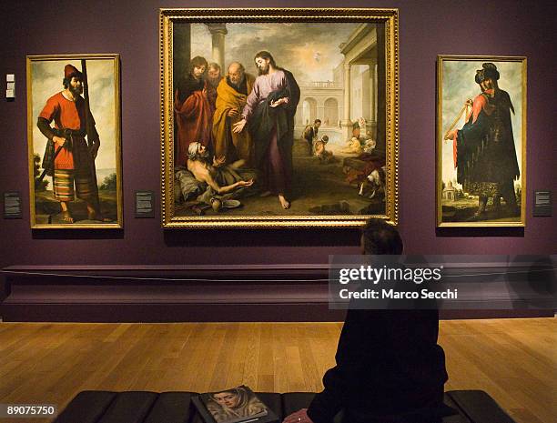 Paintings by Bartolome Esteban Murillo at the National Gallery of Scotland's 'Goya to Picasso' Exhibition on July 17, 2009 in Edinburgh, Scotland.