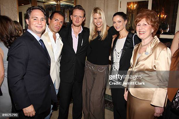 Jason Binn, Richie Notar, Edward Chapman, Beth Ostrosky Stern, Georgina Chapman and Evelyn Sommer attend the 2009 WIZO fashion show and luncheon at...