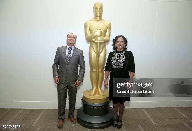 Actors David Villalpando and Zaide Silvia Gutierrez attend the screening of "El Norte" at the Academy of Motion Picture Arts and Sciences on December...