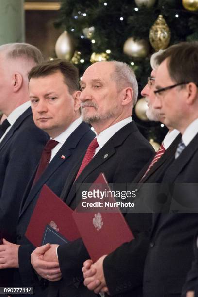 Antoni Macierewicz during the new Polish Government appointment ceremony in Presidential Palace in Warsaw, Poland on 11 December 2017