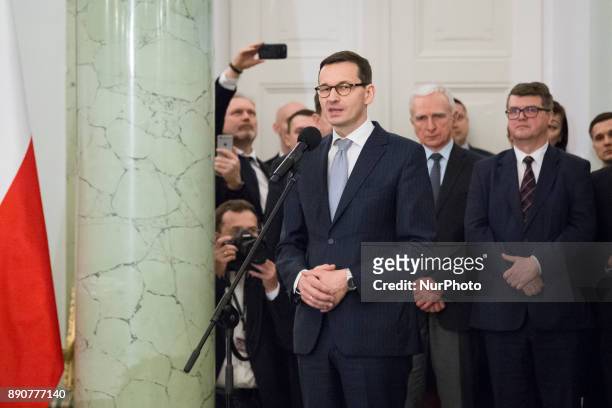 Prime Minister Mateusz Morawiecki during the new Polish Government appointment ceremony in Presidential Palace in Warsaw, Poland on 11 December 2017