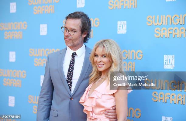 Kylie Minogue and Guy Pearce attend the world premiere of Swinging Safari on December 12, 2017 in Sydney, Australia.