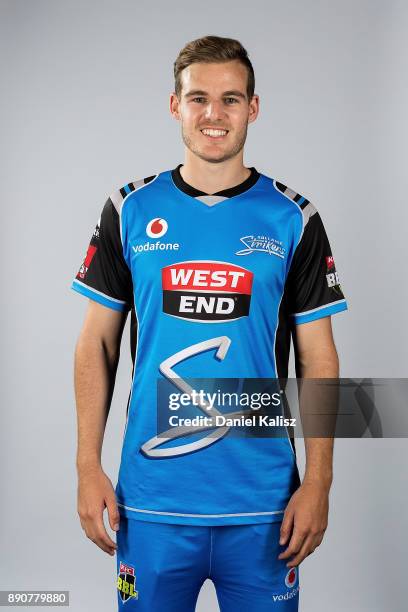 Nick Winter poses during the Adelaide Strikers Big Bash League headshots session on December 12, 2017 in Adelaide, Australia.