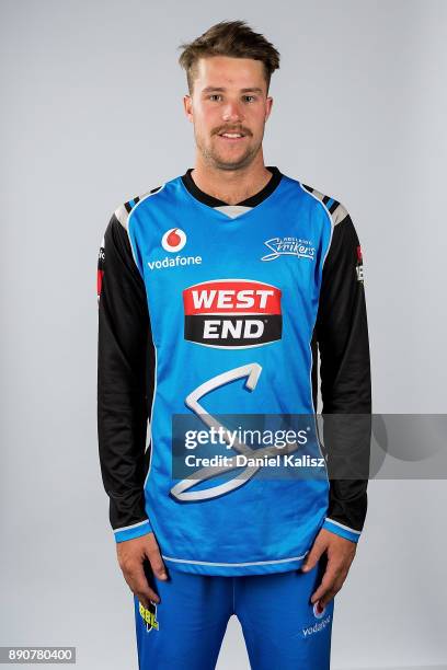 Daniel Drew poses during the Adelaide Strikers Big Bash League headshots session on December 12, 2017 in Adelaide, Australia.