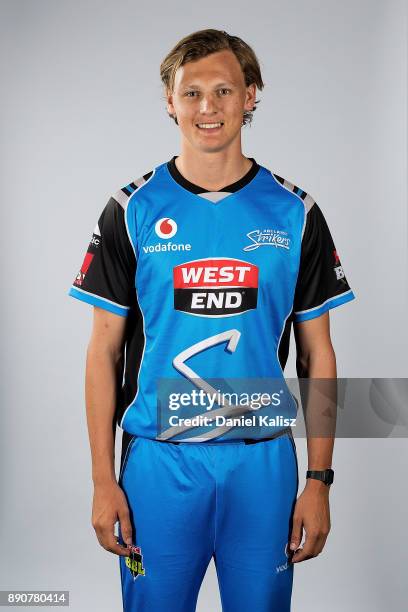David Grant poses during the Adelaide Strikers Big Bash League headshots session on December 12, 2017 in Adelaide, Australia.