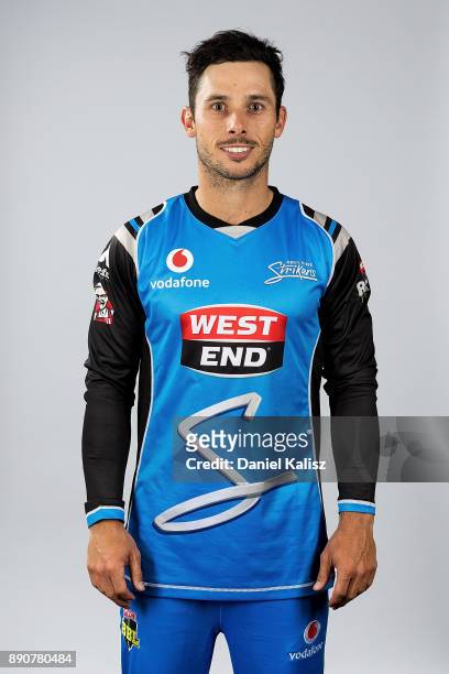 Jonathan Wells poses during the Adelaide Strikers Big Bash League headshots session on December 12, 2017 in Adelaide, Australia.