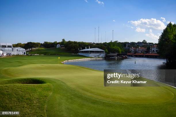 Course scenic view of the 12th hole green during round three of the World Golf Championships - Dell Technologies Match Play at Austin Country Club on...
