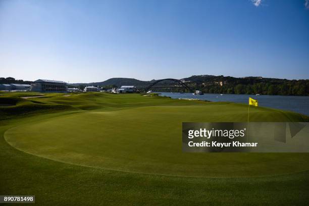 Course scenic view of the 14th hole green during round three of the World Golf Championships - Dell Technologies Match Play at Austin Country Club on...