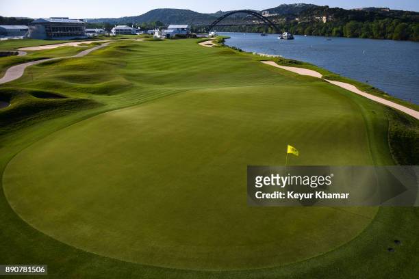 Course scenic view of the 14th hole green during round three of the World Golf Championships - Dell Technologies Match Play at Austin Country Club on...