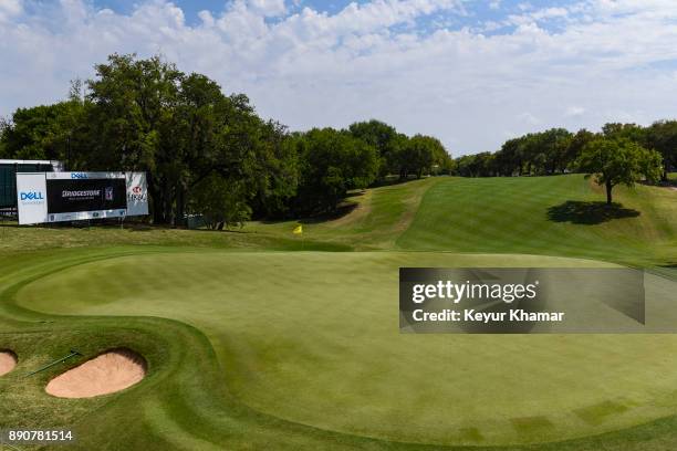 Course scenic view of the 18th hole green during the championship match at the World Golf Championships - Dell Technologies Match Play at Austin...