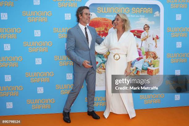 Guy Pearce and Asher Keddie attend the world premiere of Swinging Safari on December 12, 2017 in Sydney, Australia.