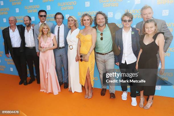 The cast of Swinging Safari attend the world premiere of Swinging Safari on December 12, 2017 in Sydney, Australia.