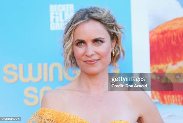 Radha Mitchell attends the world premiere of Swinging Safari on December 12, 2017 in Sydney, Australia.