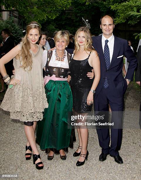 Prince Albert von Thurn und Taxis and mother princess Gloria von Thurn und Taxis and her daughters Maria Theresia and Elisabeth attend the Thurn and...