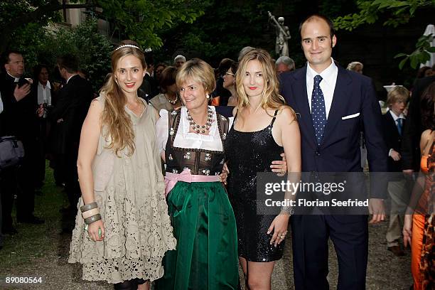 Prince Albert von Thurn und Taxis and mother princess Gloria von Thurn und Taxis and her daughters Maria Theresia and Elisabeth attend the Thurn and...