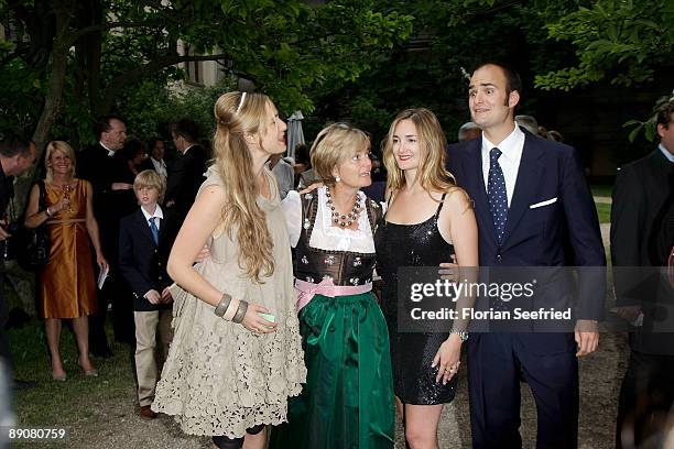 Prince Albert von Thurn und Taxis and mother princess Gloria von Thurn und Taxis and her daughters Maria Theresia and Elisabeth attend the Thurn and...